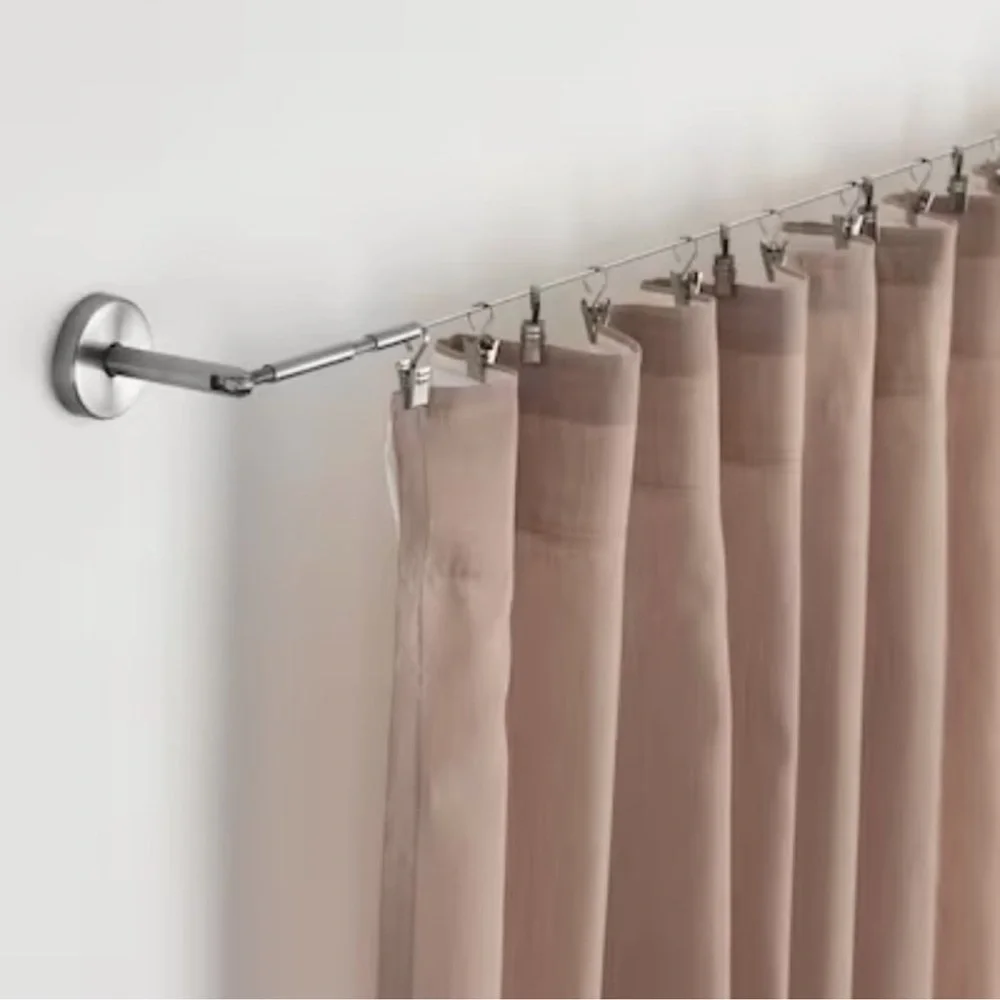 IKEA Riktig set of 24 stainless steel hooks w clips for Photos or curtains NWT